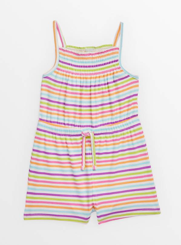 Bright Stripe Jersey Strappy Playsuit  1-2 years